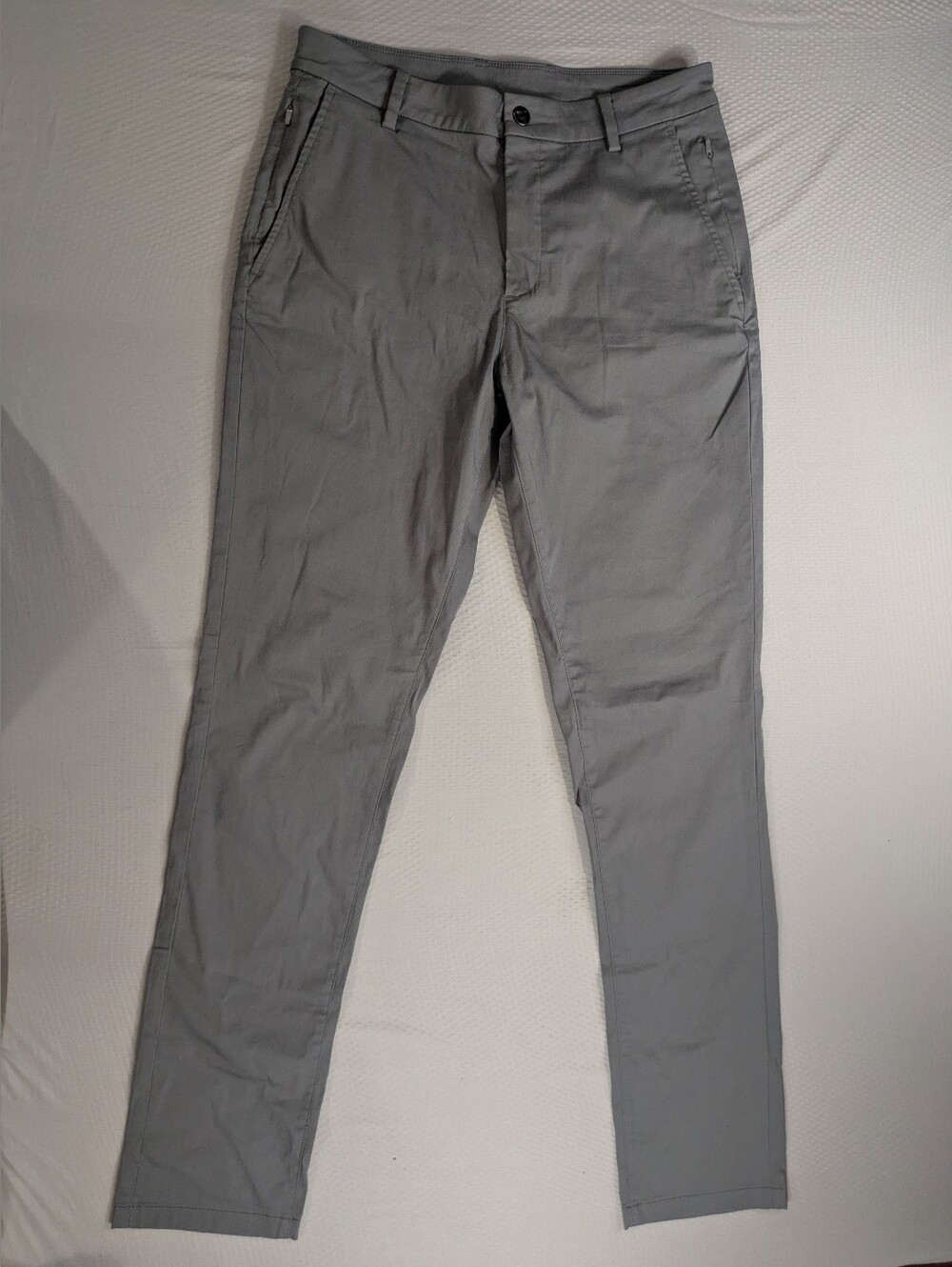 Birddogs Pants Mens 32x34 Grey Stretch Khakis Zip Pockets Trouser Lined